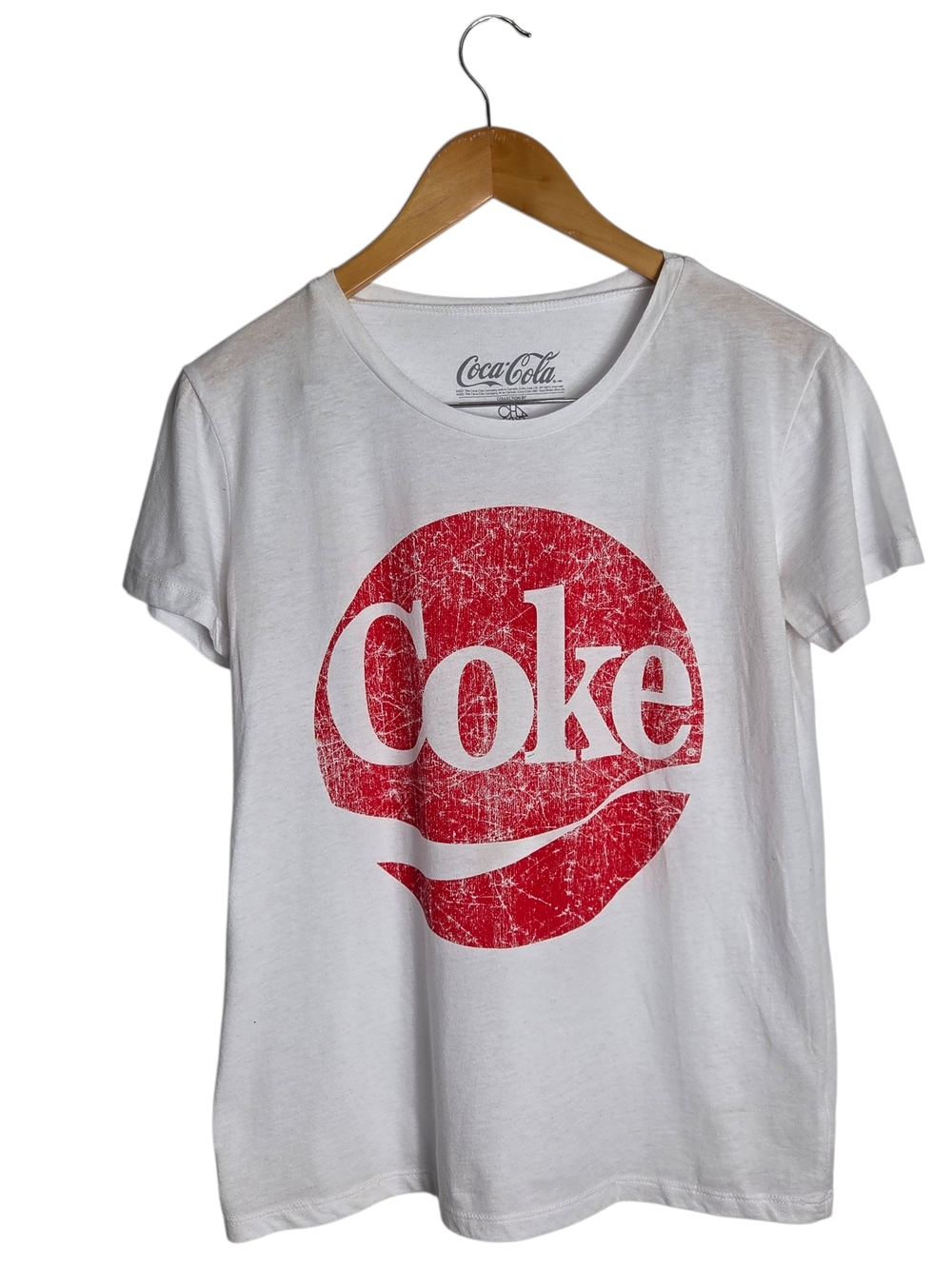 Coca-Cola White Tee with Red Coke Logo